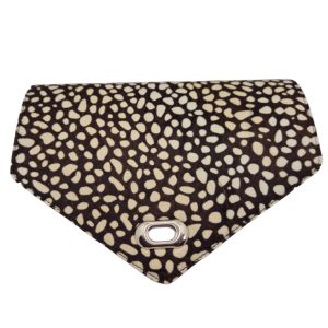 Swapflap furry stipjes donkerbruin/beige