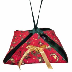 Herbruikbare taart- brood- of ovenschaaltas met kerstmotief. 100% katoen 